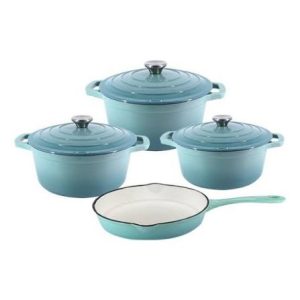 Cast Iron 7 Piece Cookware Set – Powder Blue Collection
